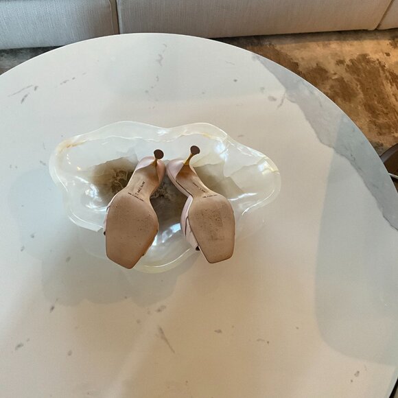 Manolo Blahnik Pink Slide sandals with gold tip heel - Picture 6 of 6